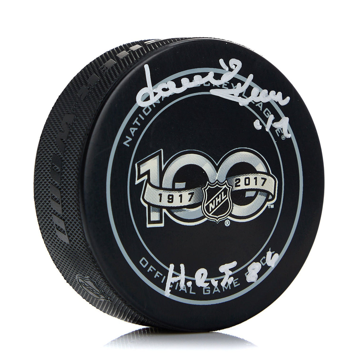 Dave Keon Signed NHL Hockey Puck with HOF Note product image 1, provided for visual reference and product detail review