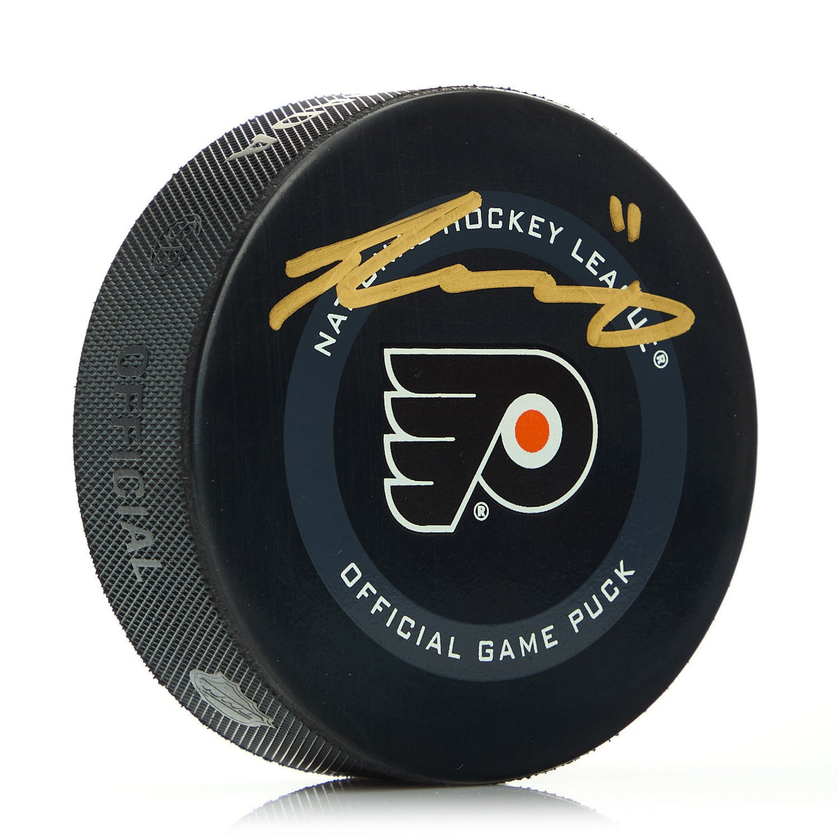 Travis Konecny Philadelphia Flyers Signed Official Game Puck product image 1, provided for visual reference and product