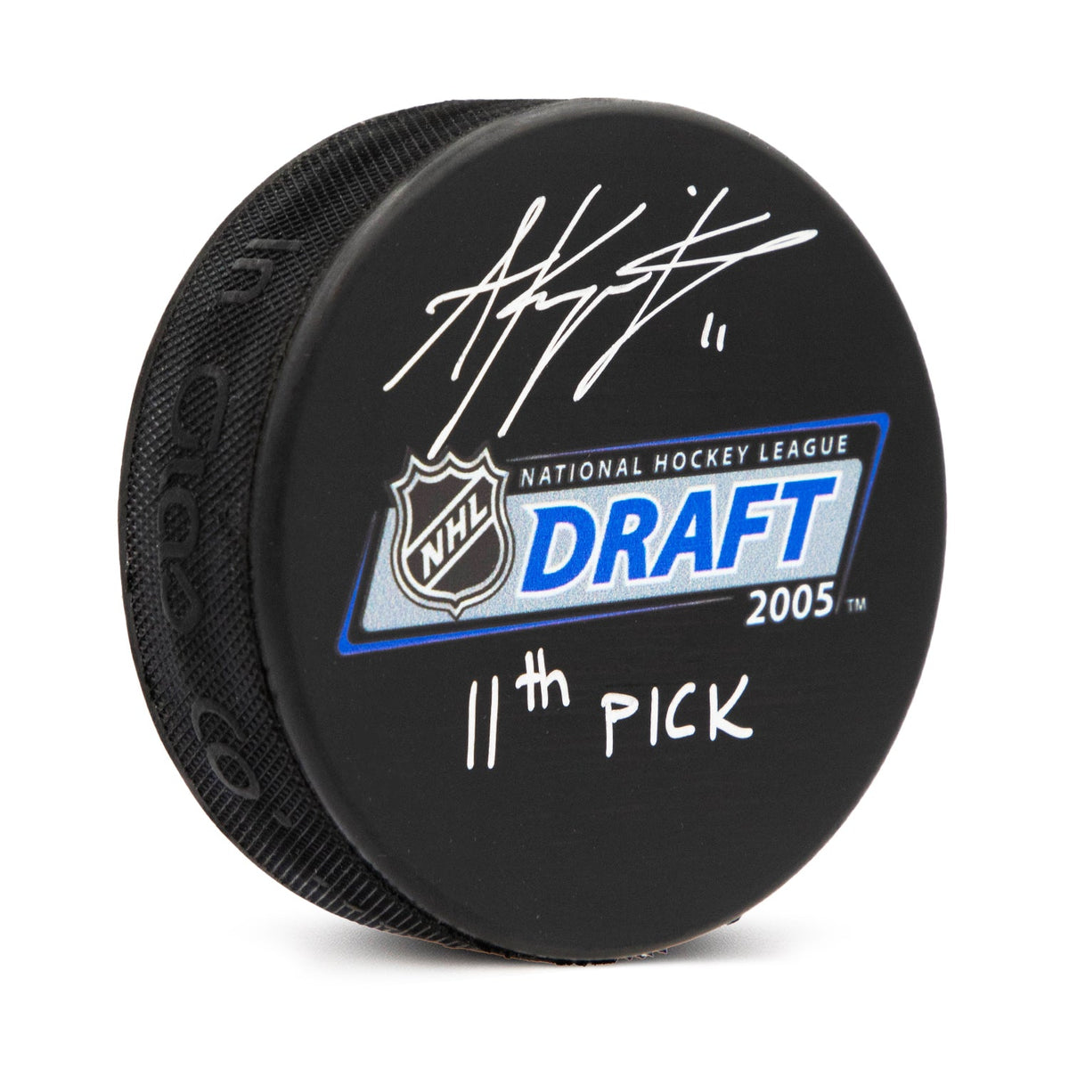 Anze Kopitar Signed 2005 NHL Entry Draft Puck with 11th Pick Note product image 1, provided for visual reference and product
