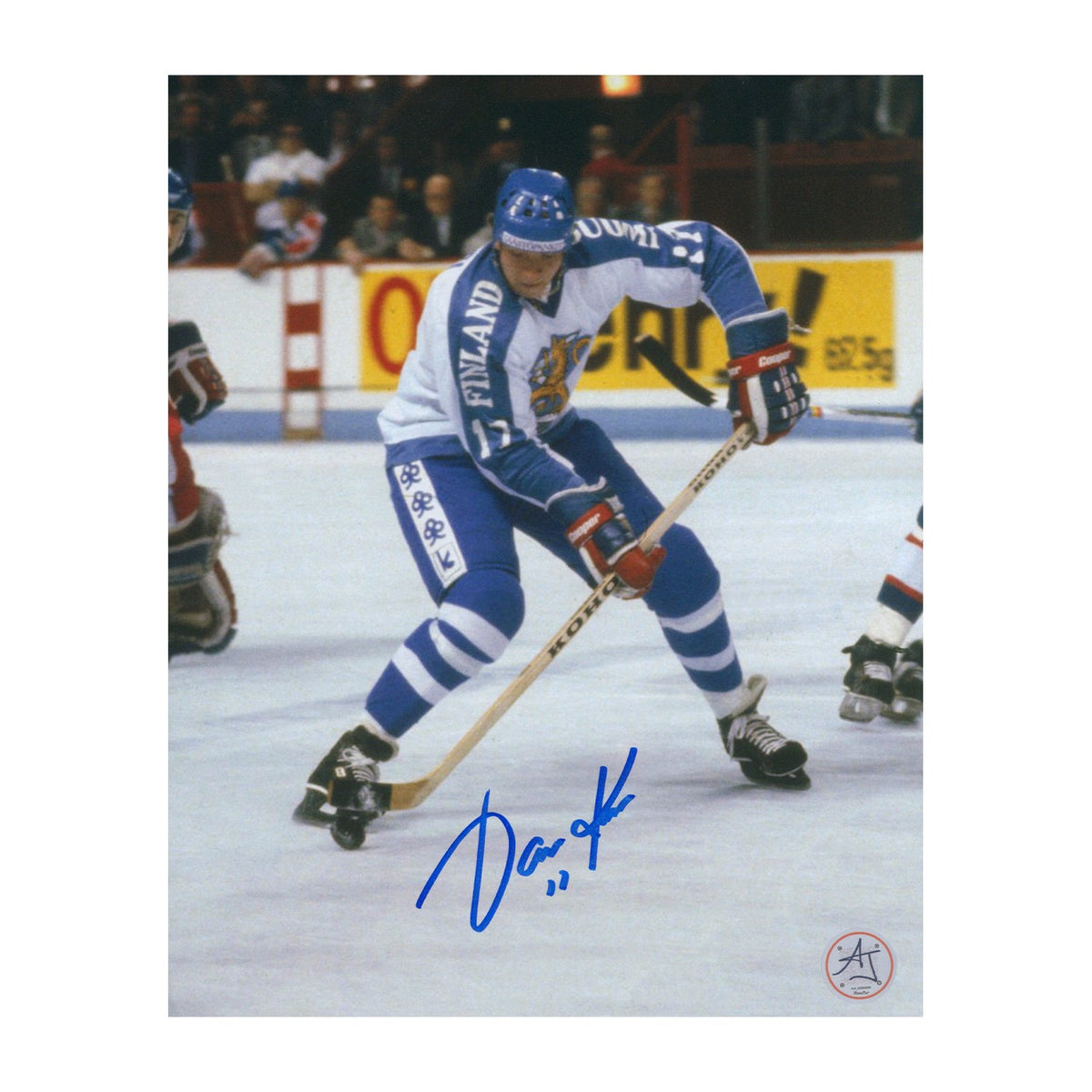 Jari Kurri Signed Team Finland Hockey Canada Cup Tournament 8x10 Photo product image 1, provided for visual reference and