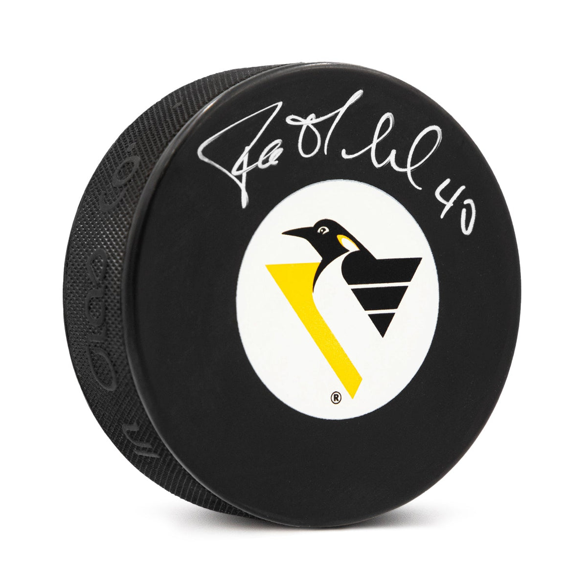 Patrick Lalime Autographed Pittsburgh Penguins Hockey Puck product image 1, provided for visual reference and product detail