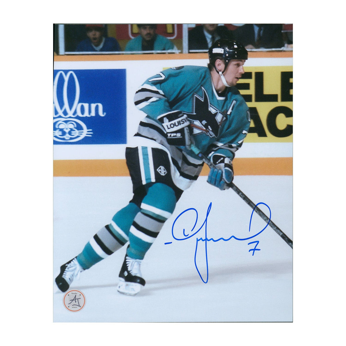 Igor Larionov Autographed San Jose Sharks Game Action 8x10 Photo product image 1, provided for visual reference and product
