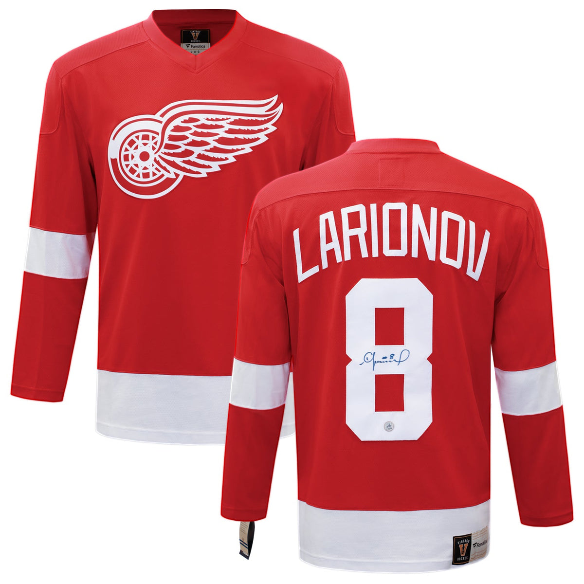 Igor Larionov Signed Detroit Red Wings Fanatics Breakaway Retro Jersey product image 3, provided for visual reference and