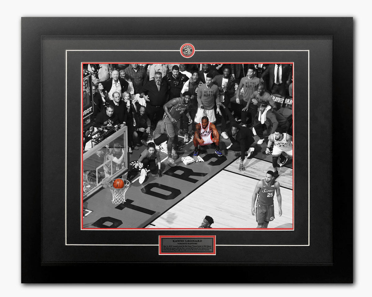 Kawhi Leonard Toronto Raptors Playoff Game Winner 26x32 Frame product image 1, provided for visual reference and product