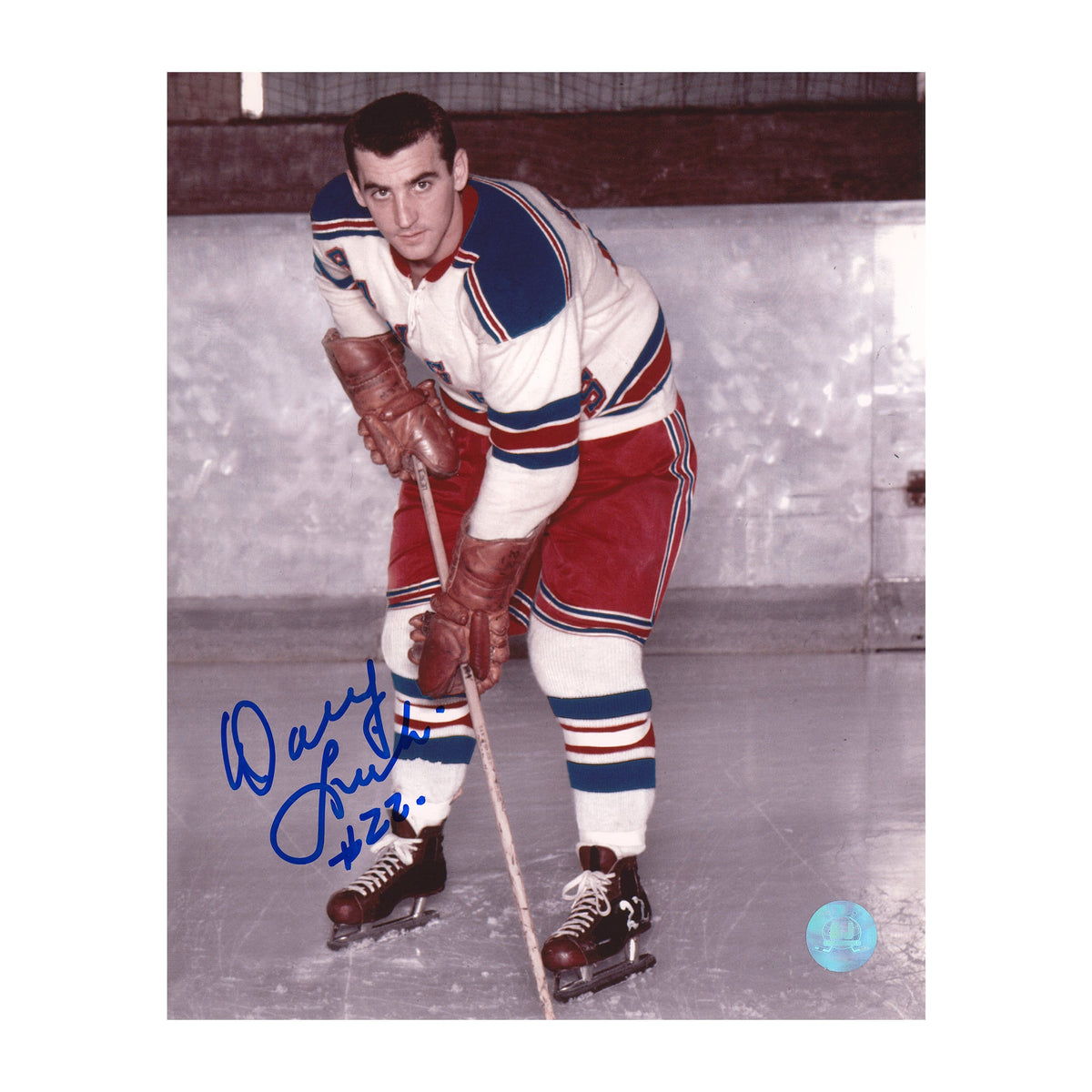 Danny Lewicki Autographed New York Rangers Hockey 8x10 Photo product image 1, provided for visual reference and product