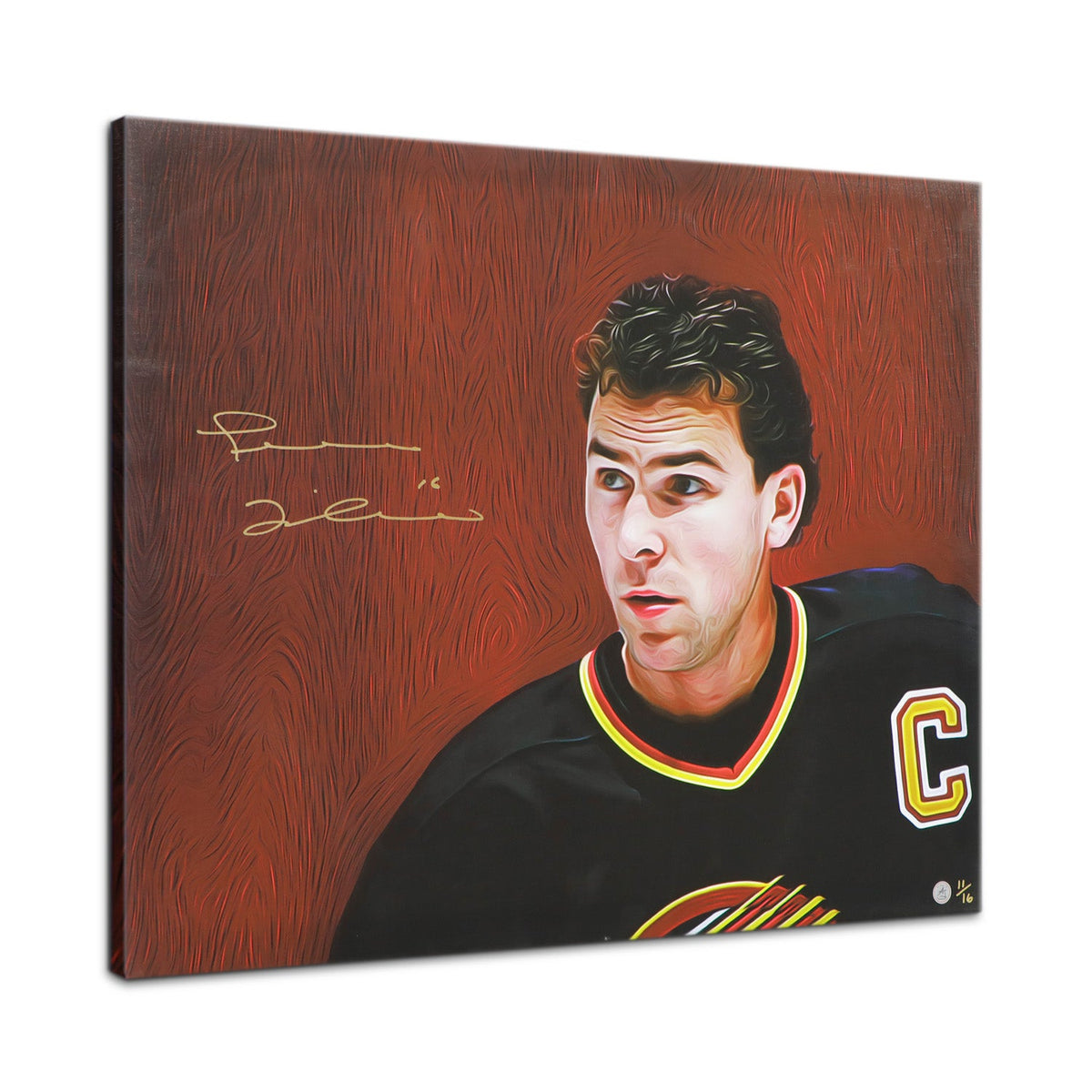 Trevor Linden Signed Vancouver Hockey Player Portrait 26x32 Art Canvas /16 product image 1, provided for visual reference
