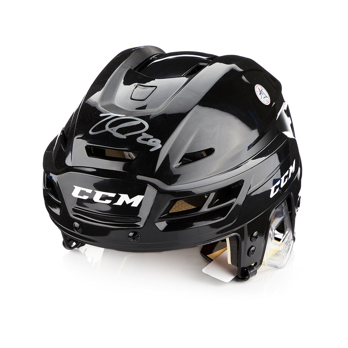 Nathan MacKinnon Signed Black CCM Tacks Hockey Helmet product image 1, provided for visual reference and product detail