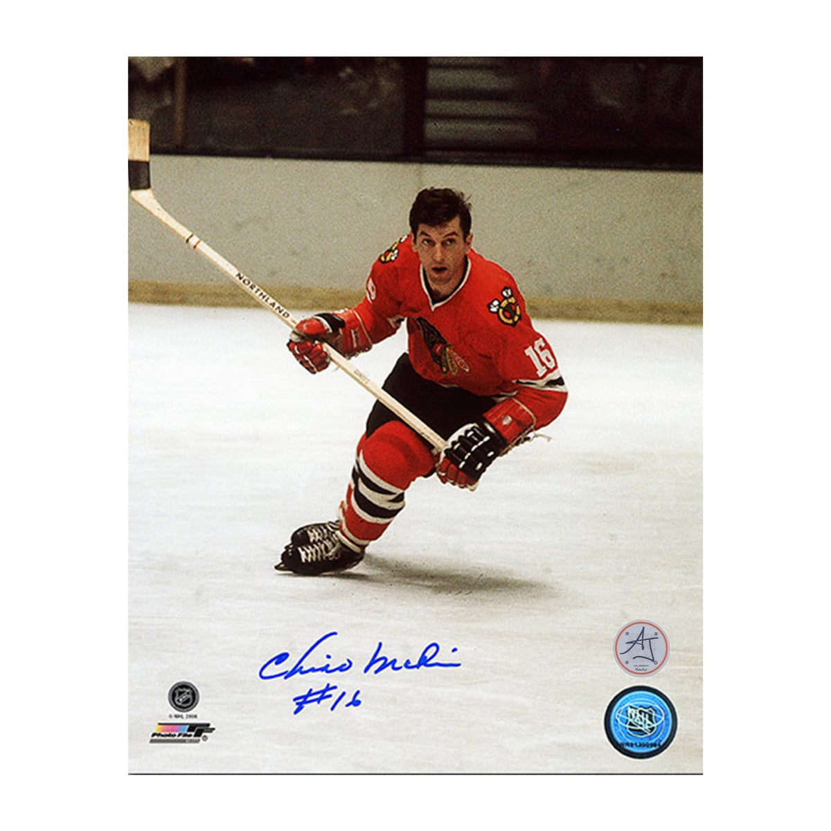 Chico Maki Autographed Chicago Blackhawks Skating 8x10 Photo product image 1, provided for visual reference and product