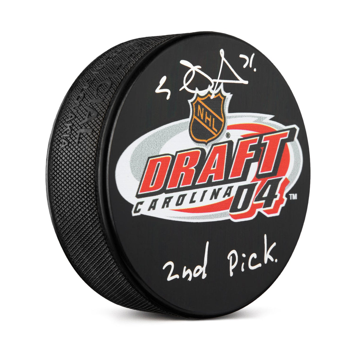Evgeni Malkin Signed 2004 NHL Entry Draft Puck with 2nd Pick Note product image 1, provided for visual reference and product