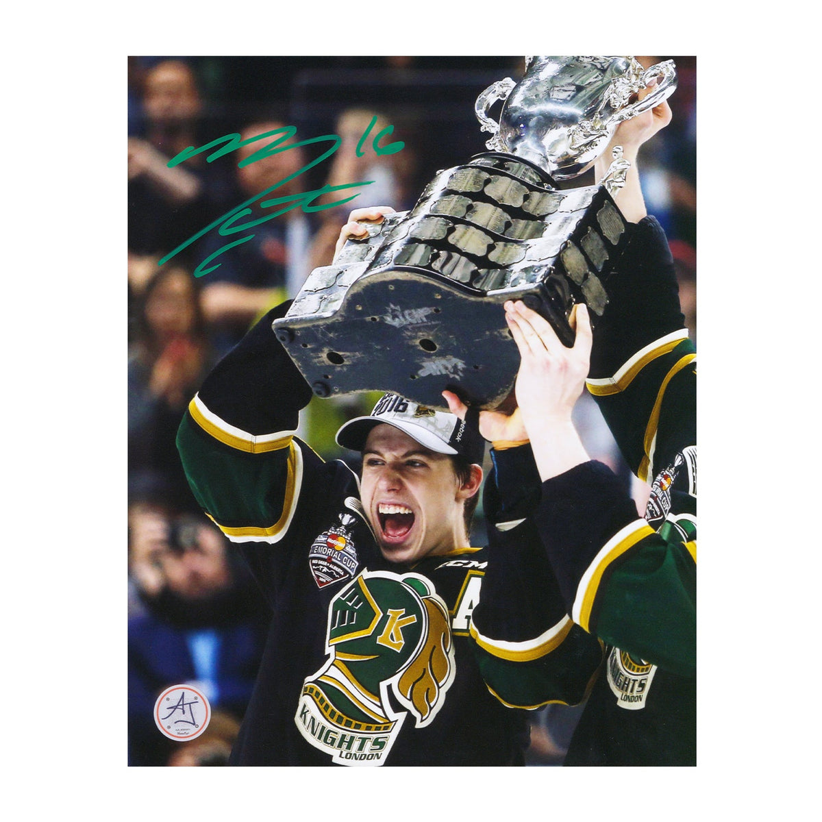 Mitch Marner Autographed London Knights Memorial Cup 8x10 Photo product image 1, provided for visual reference and product