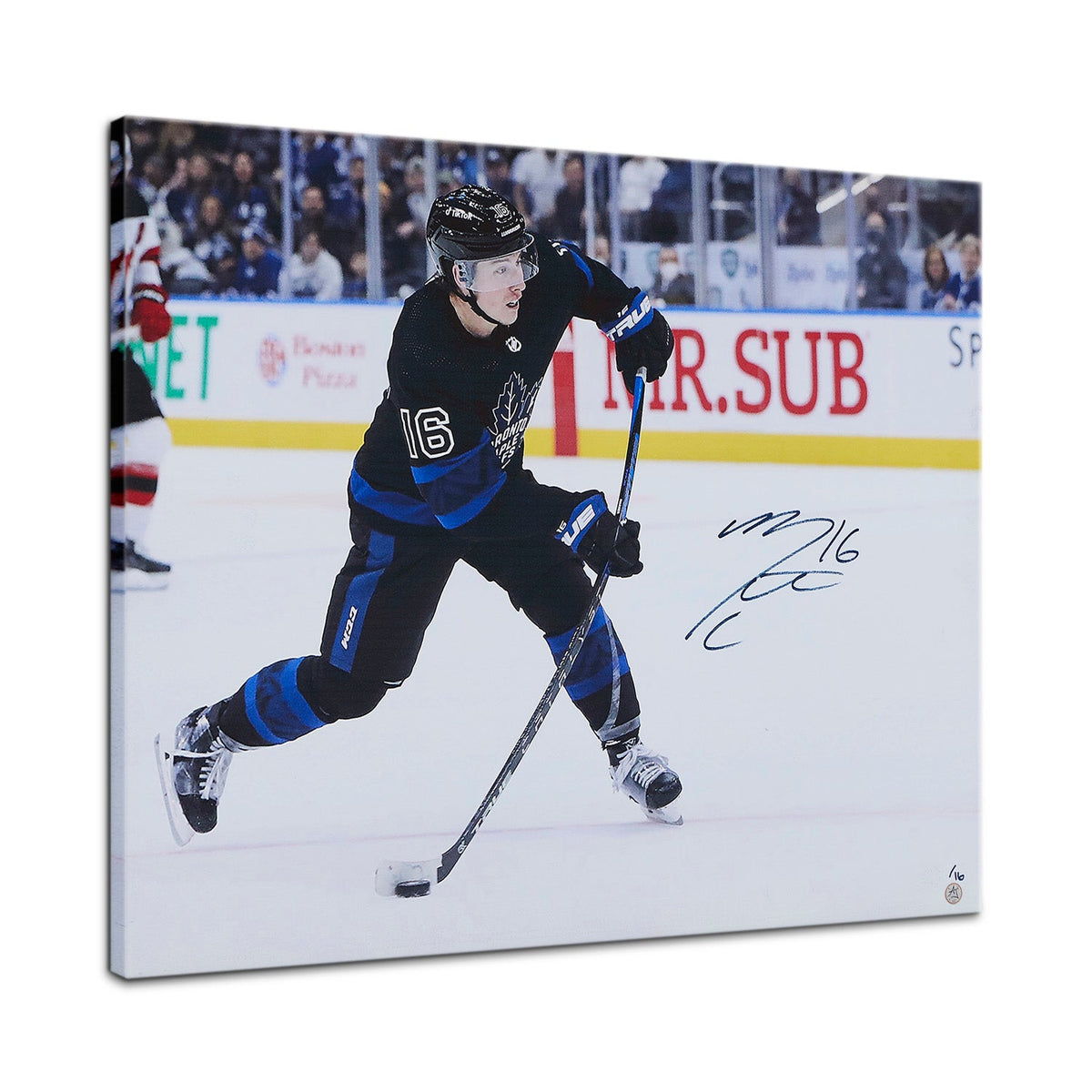 Mitch Marner Autographed Toronto Hockey Player 26x32 Art Canvas /16 product image 1, provided for visual reference and