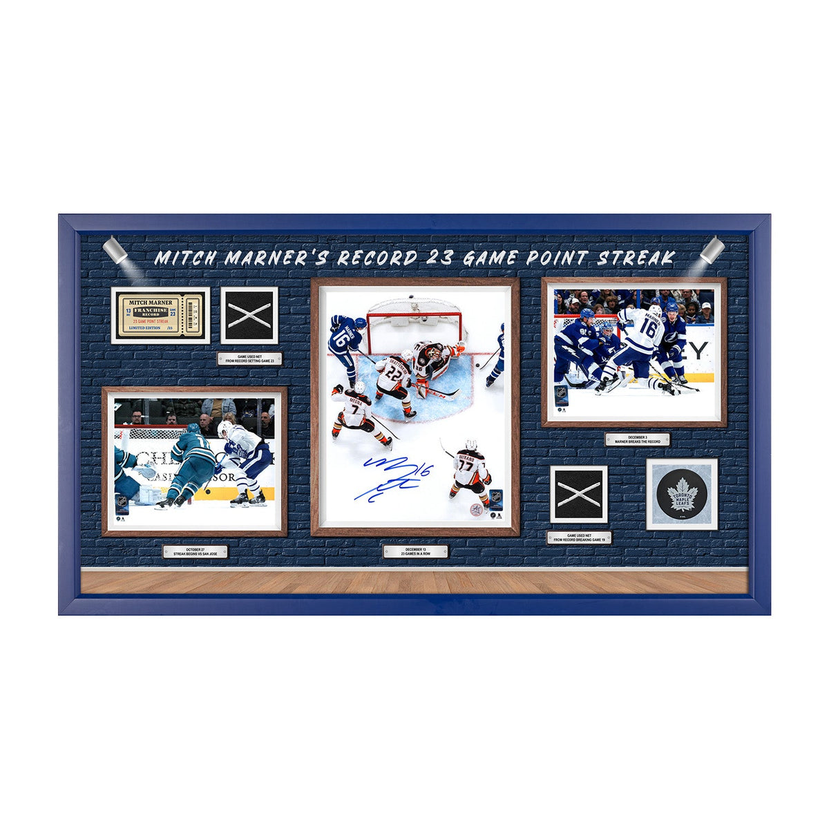 Mitch Marner Signed Maple Leafs Record Museum 23x42 Frame /23 product image 1, provided for visual reference and product