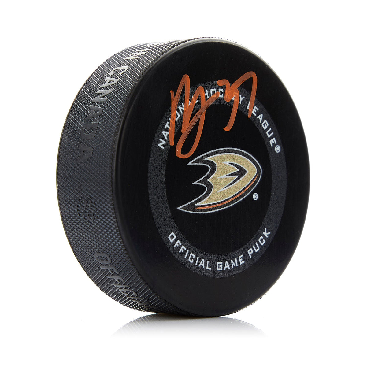 Mason McTavish Signed Anaheim Ducks Official Game Puck product image 1, provided for visual reference and product detail