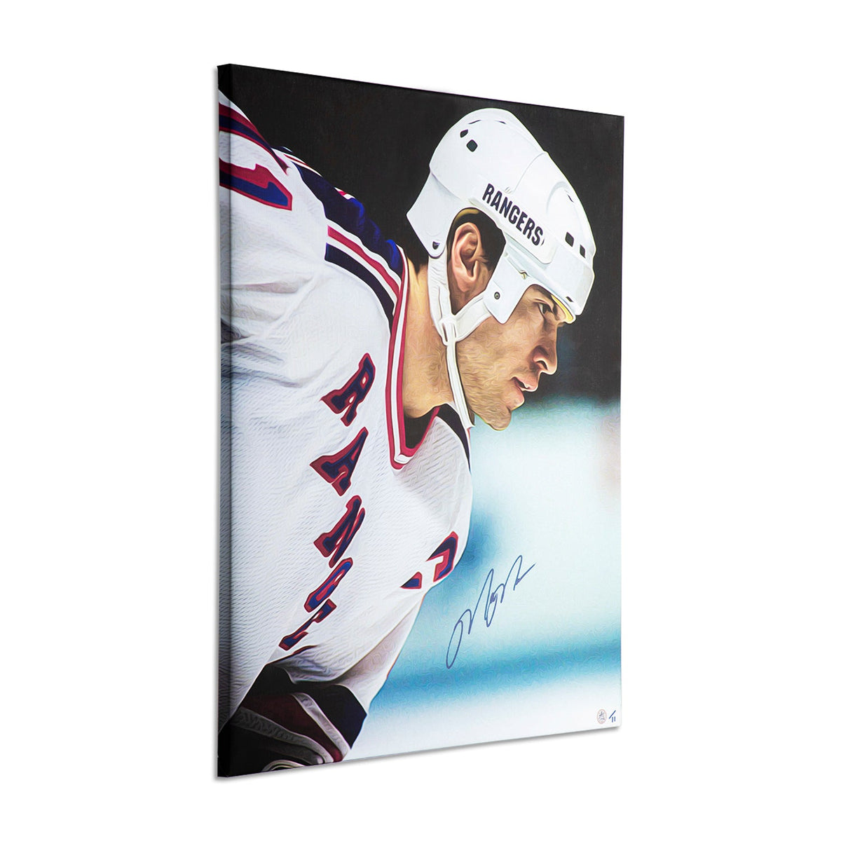 Mark Messier Signed Rangers Hockey Portrait 26x32 Art Canvas #/11 product image 1, provided for visual reference and product