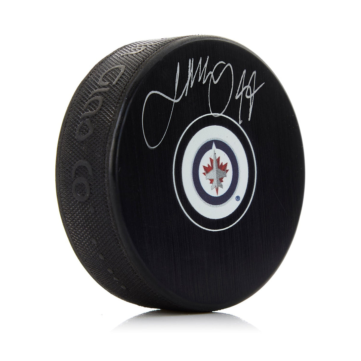 Josh Morrissey Autographed Winnipeg Jets Hockey Puck product image 1, provided for visual reference and product detail review