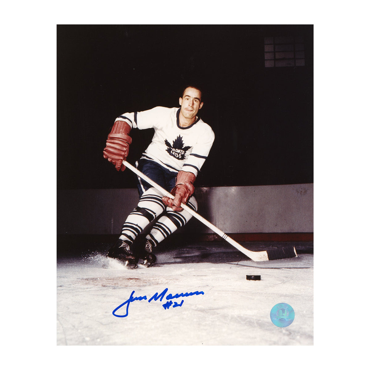 Jim Morrison Signed Toronto Maple Leafs Stickhandling 8x10 Photo product image 1, provided for visual reference and product