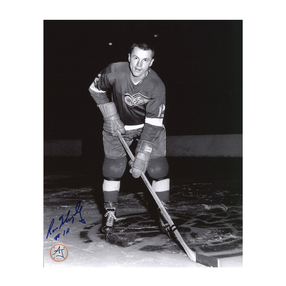 Ron Murphy Autographed Detroit Red Wings Black and White 8x10 Photo product image 1, provided for visual reference and