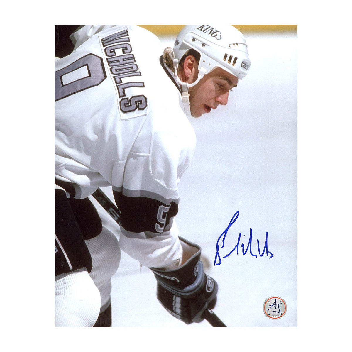 Bernie Nicholls Signed Los Angeles Kings Game Action 8x10 Photo product image 1, provided for visual reference and product