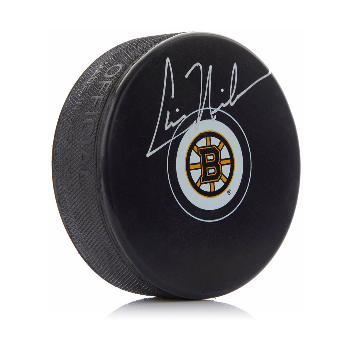 Chris Nilan Autographed Boston Bruins Hockey Puck product image 1, provided for visual reference and product detail review