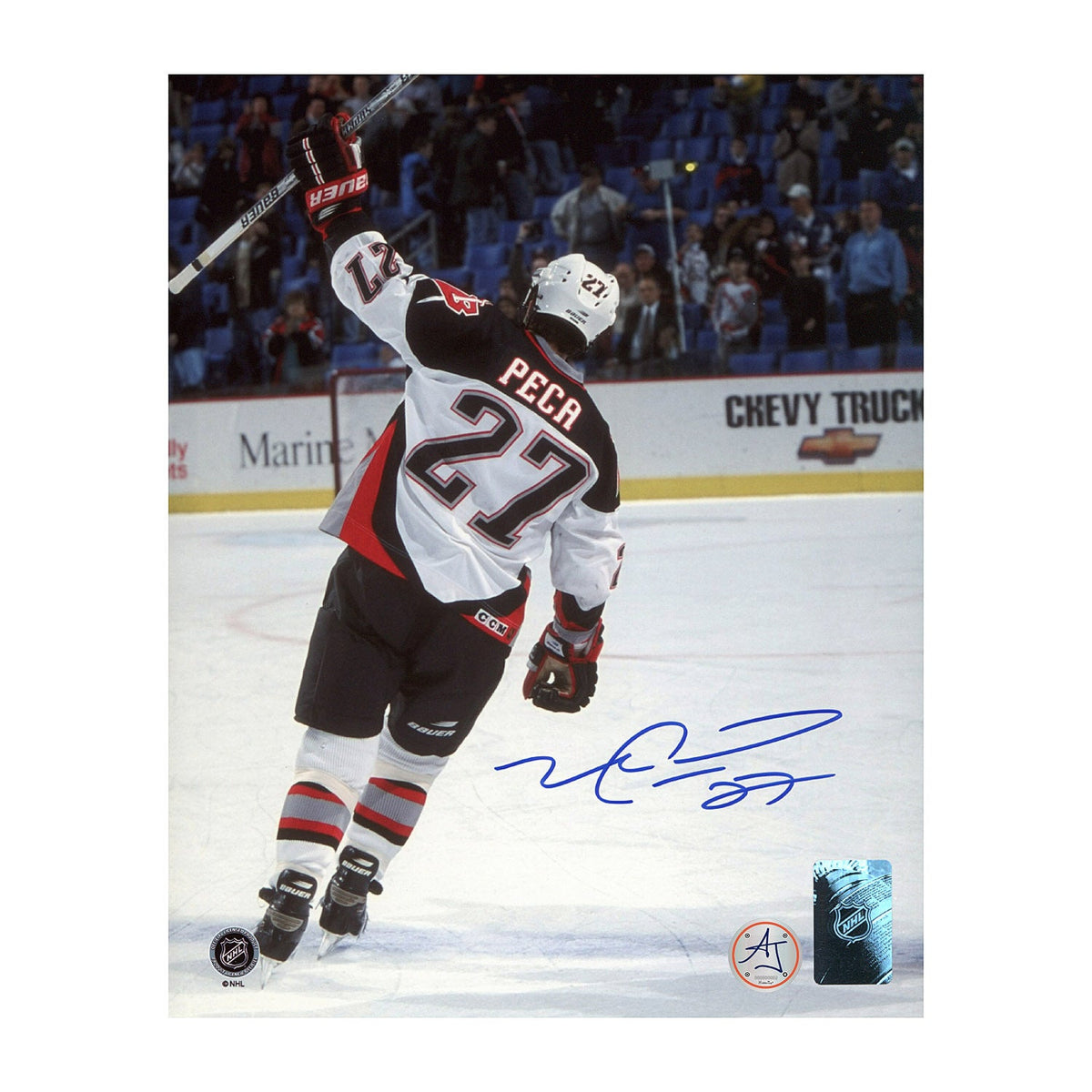 Mike Peca Autographed Buffalo Sabres Final Game Farewell 8x10 Photo product image 1, provided for visual reference and
