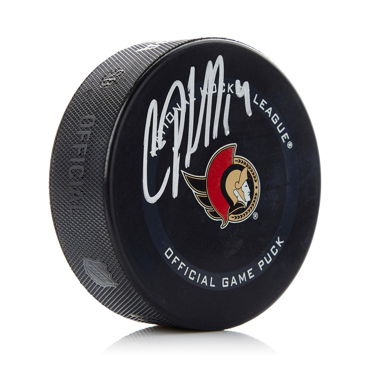 Chris Phillips Ottawa Senators Signed Official Game Puck product image 1, provided for visual reference and product detail