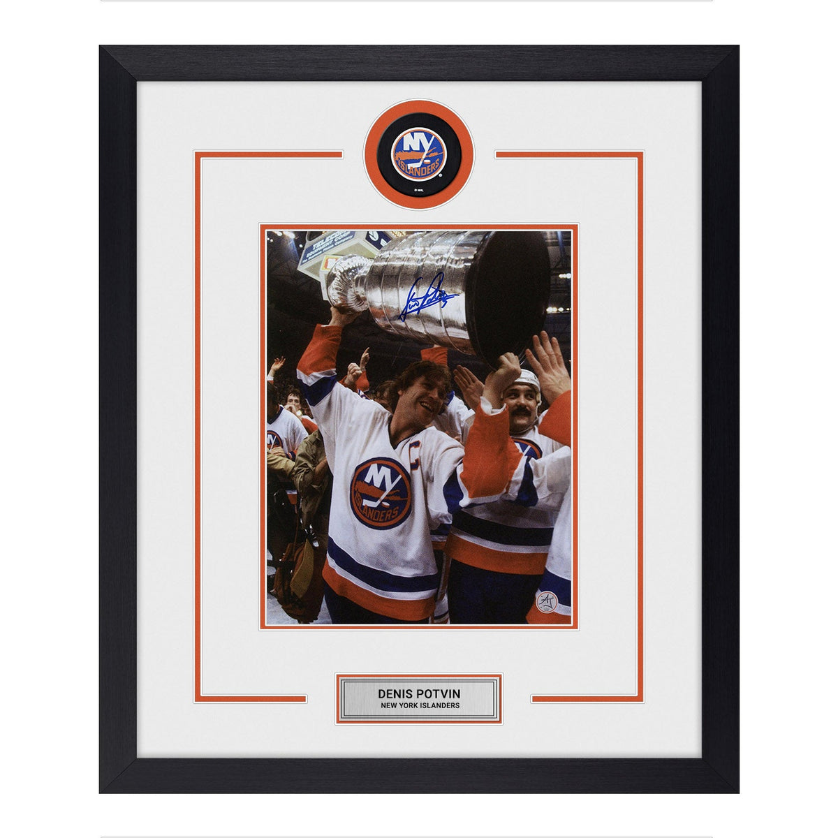 Denis Potvin Signed New York Islanders Puck Logo 23x27 Frame product image 1, provided for visual reference and product