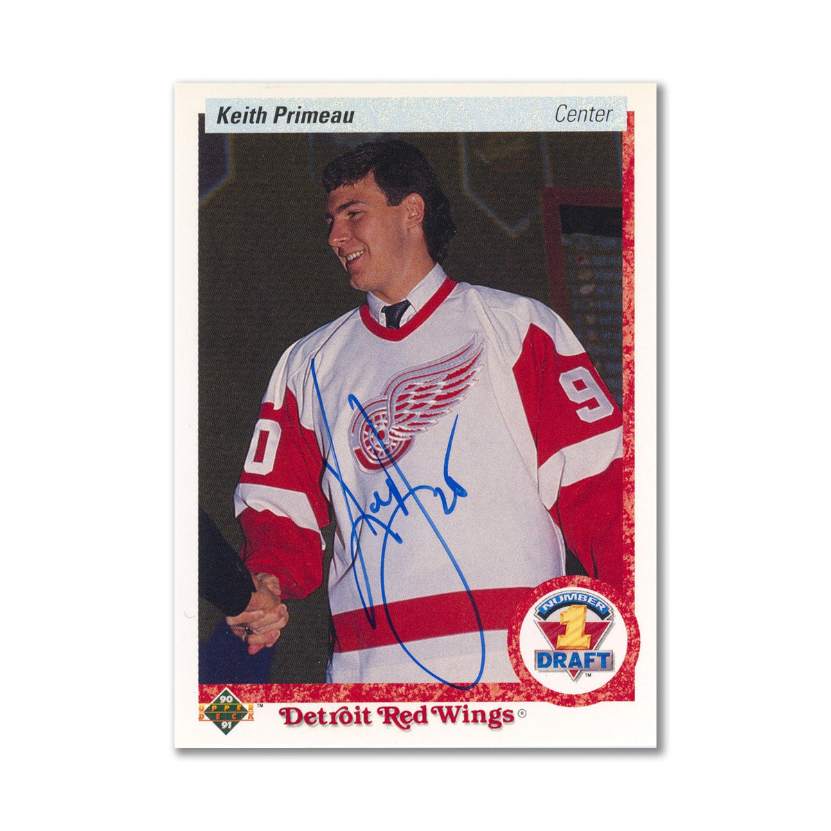 Autographed 1990-91 Upper Deck #354 Keith Primeau Rookie Card product image 1, provided for visual reference and product