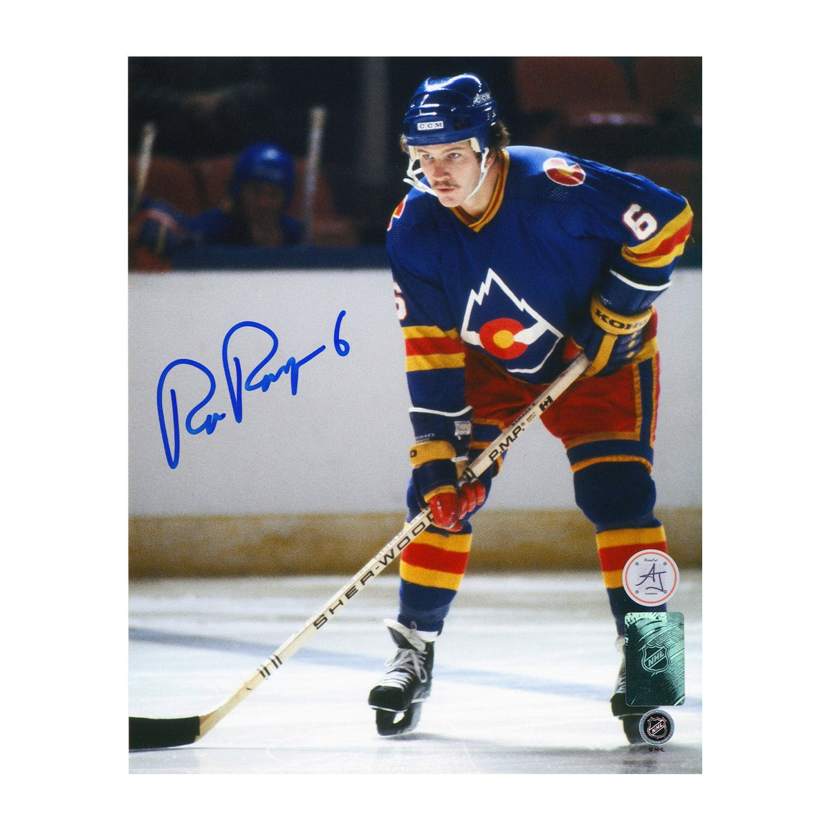 Rob Ramage Autographed Colorado Rockies Game Action 8x10 Photo product image 1, provided for visual reference and product