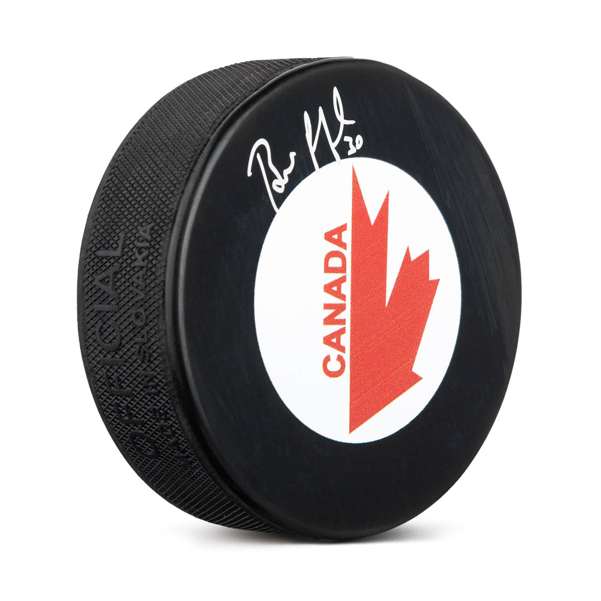 Bill Ranford Team Canada Autographed Canada Cup Hockey Puck product image 1, provided for visual reference and product