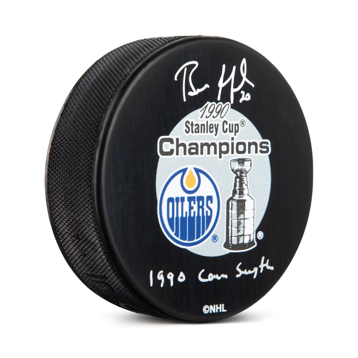 Bill Ranford Signed Edmonton Oilers 1990 Stanley Cup Puck with Conn Smythe Note product image 1, provided for visual