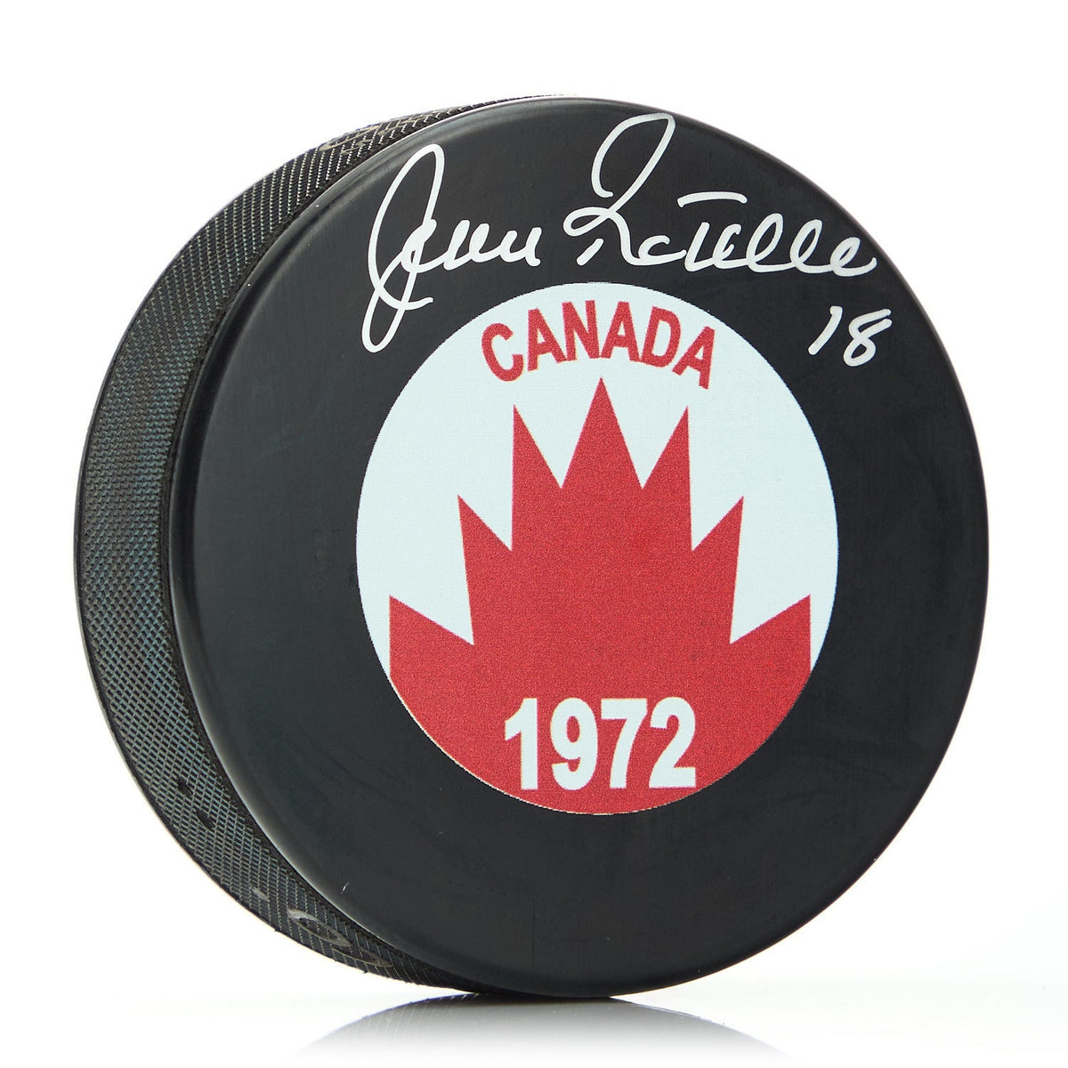 Jean Ratelle Team Canada Autographed 1972 Summit Series Hockey Puck product image 1, provided for visual reference and