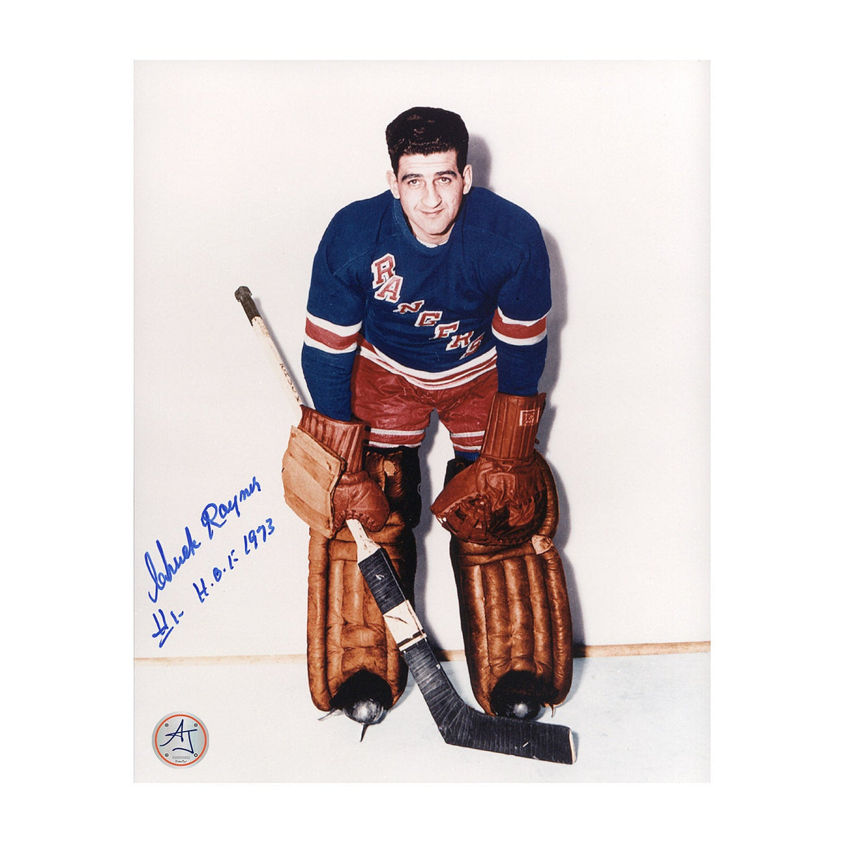 Chuck Rayner Autographed New York Rangers Goalie 8x10 Photo product image 1, provided for visual reference and product