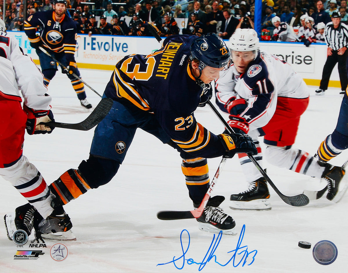 Sam Reinhart Autographed Buffalo Sabres 1st NHL Game 11x14 Photo product image 1, provided for visual reference and product