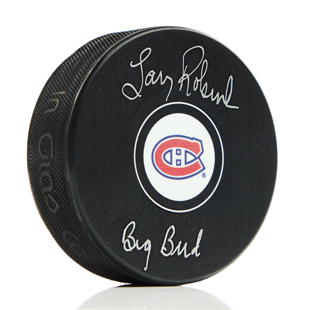 Larry Robinson Signed Montreal Canadiens Puck with Big Bird Note product image 1, provided for visual reference and product