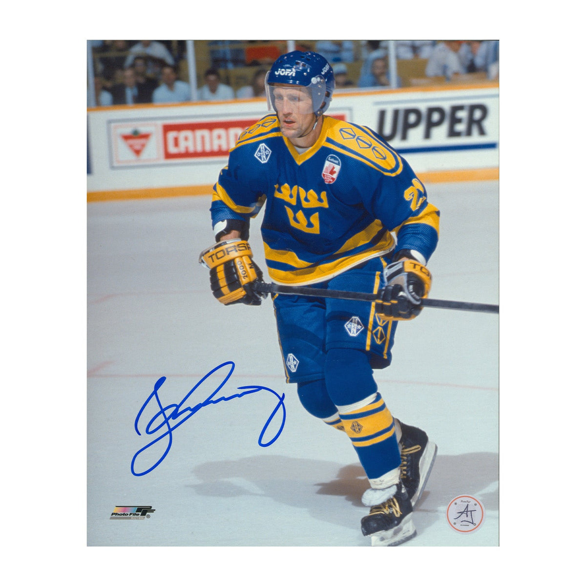 Borje Salming Autographed Team Sweden Canada Cup 8x10 Photo product image 1, provided for visual reference and product