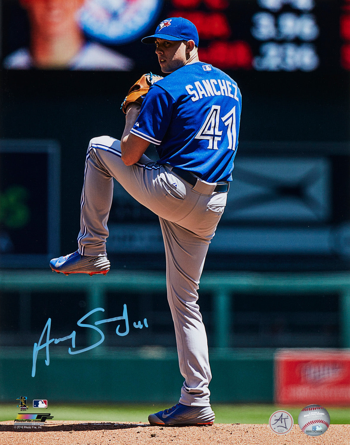 Aaron Sanchez Signed Toronto Blue Jays Pitching 11x14 Photo product image 1, provided for visual reference and product
