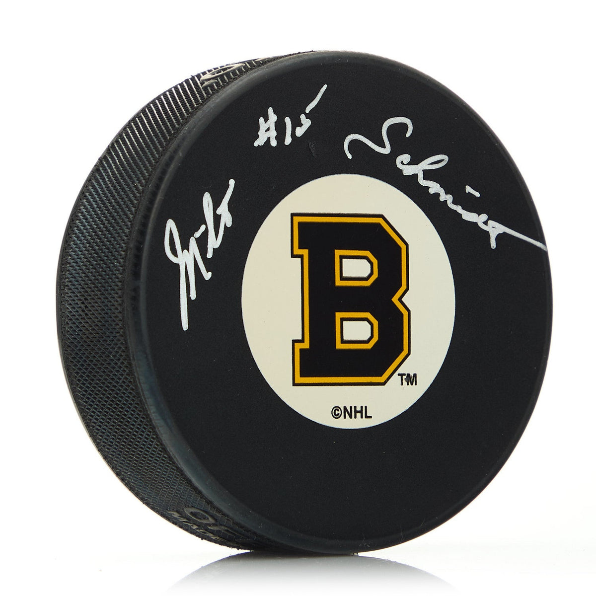 Milt Schmidt Boston Bruins Autographed Original Six Logo Hockey Puck product image 1, provided for visual reference and