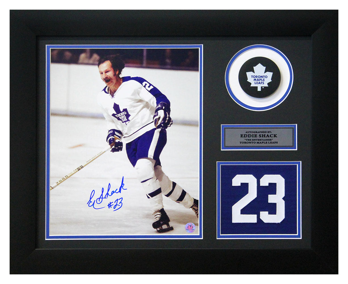 Eddie Shack Signed Toronto Maple Leafs Game Day Number 20x24 Frame product image 1, provided for visual reference and