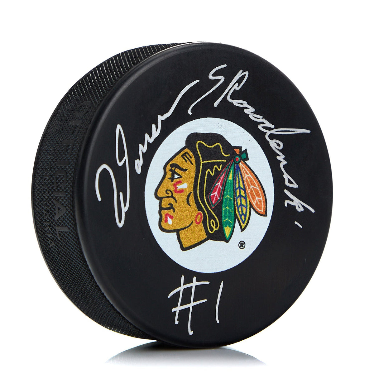 Warren Skorodenski Chicago Blackhawks Autographed Hockey Puck product image 1, provided for visual reference and product