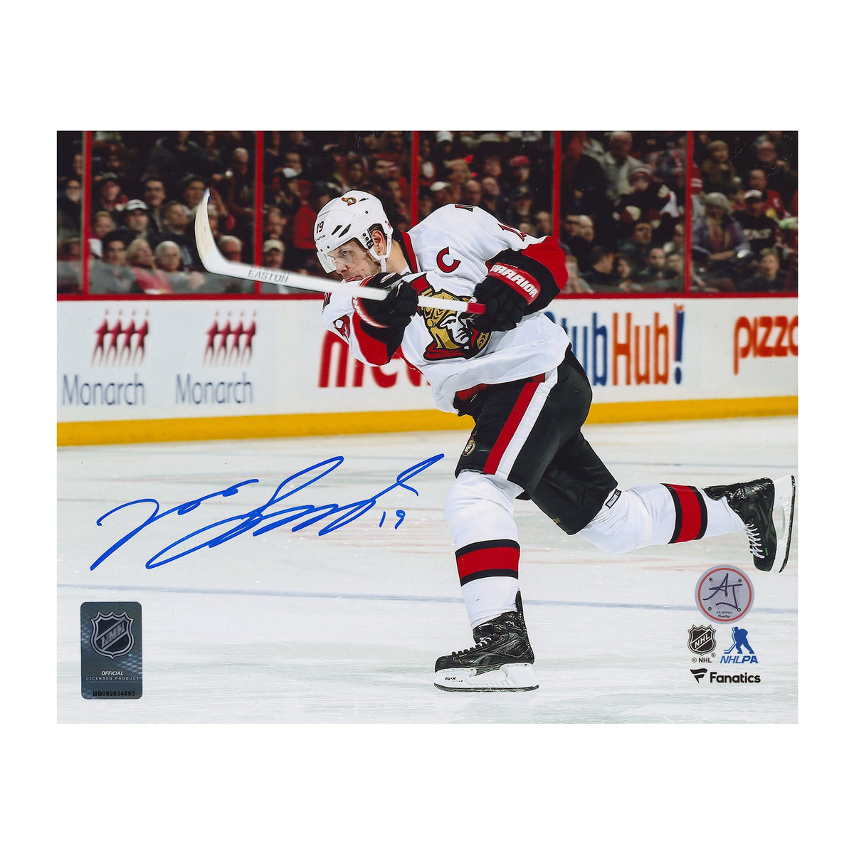 Jason Spezza Signed Ottawa Senators Slapshot 8x10 Photo product image 1, provided for visual reference and product detail