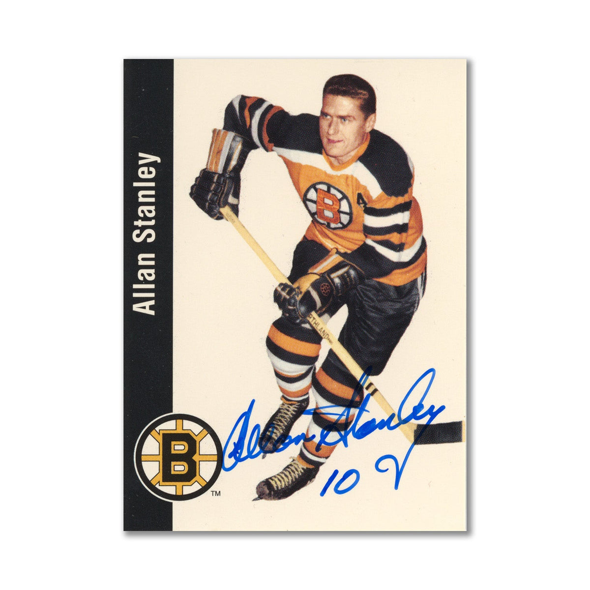 Autographed 1994 Parkhurst Missing Link #20 Allan Stanley Hockey Card product image 1, provided for visual reference and