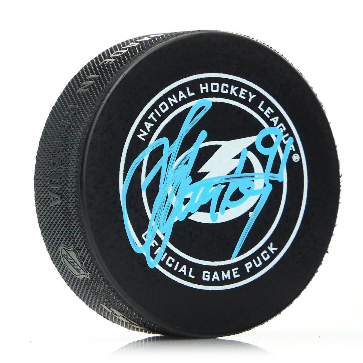 Steven Stamkos Tampa Bay Lighting Autographed Official Game Puck product image 1, provided for visual reference and product