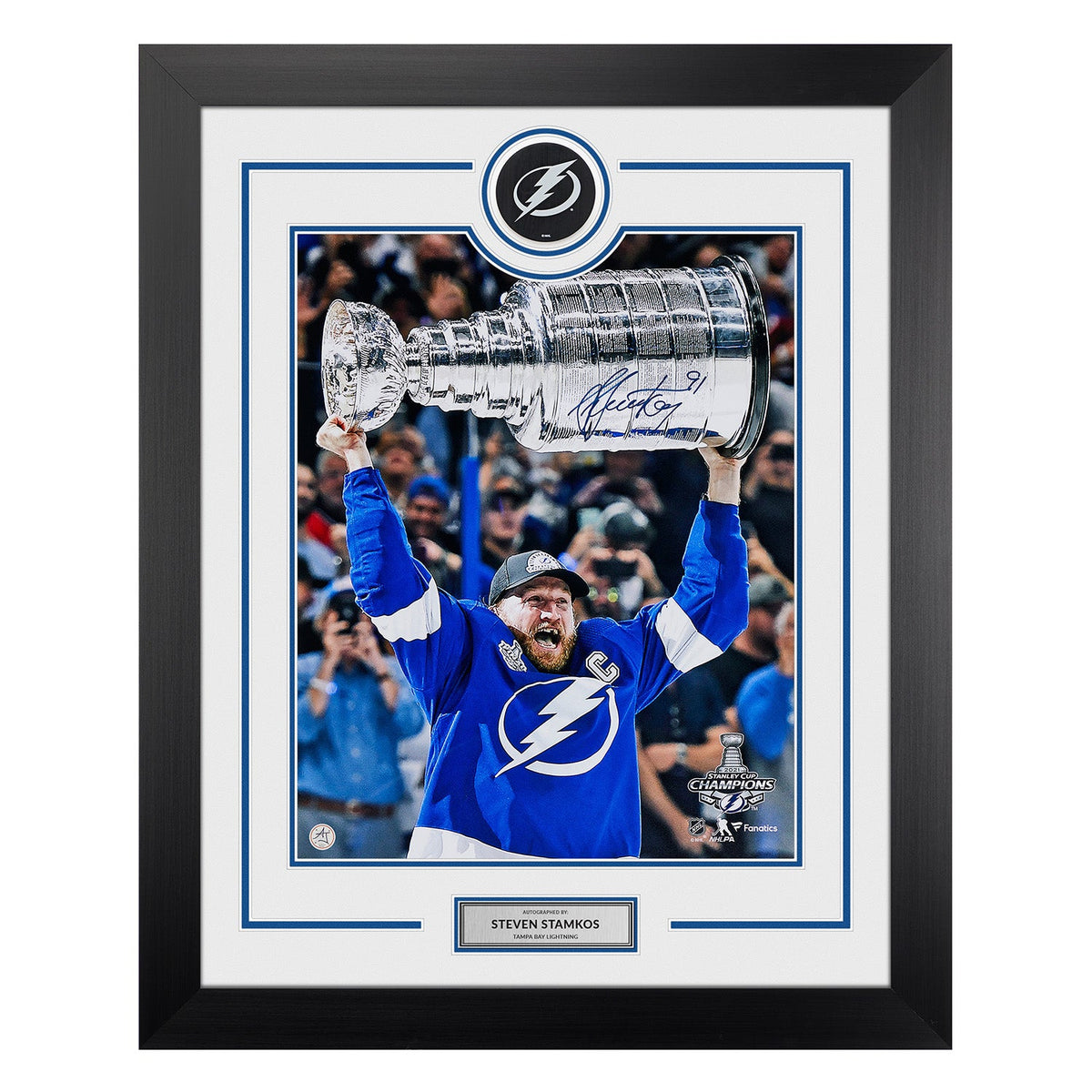 Steven Stamkos Signed Tampa Bay Lightning Stanley Cup 26x32 Frame product image 1, provided for visual reference and product