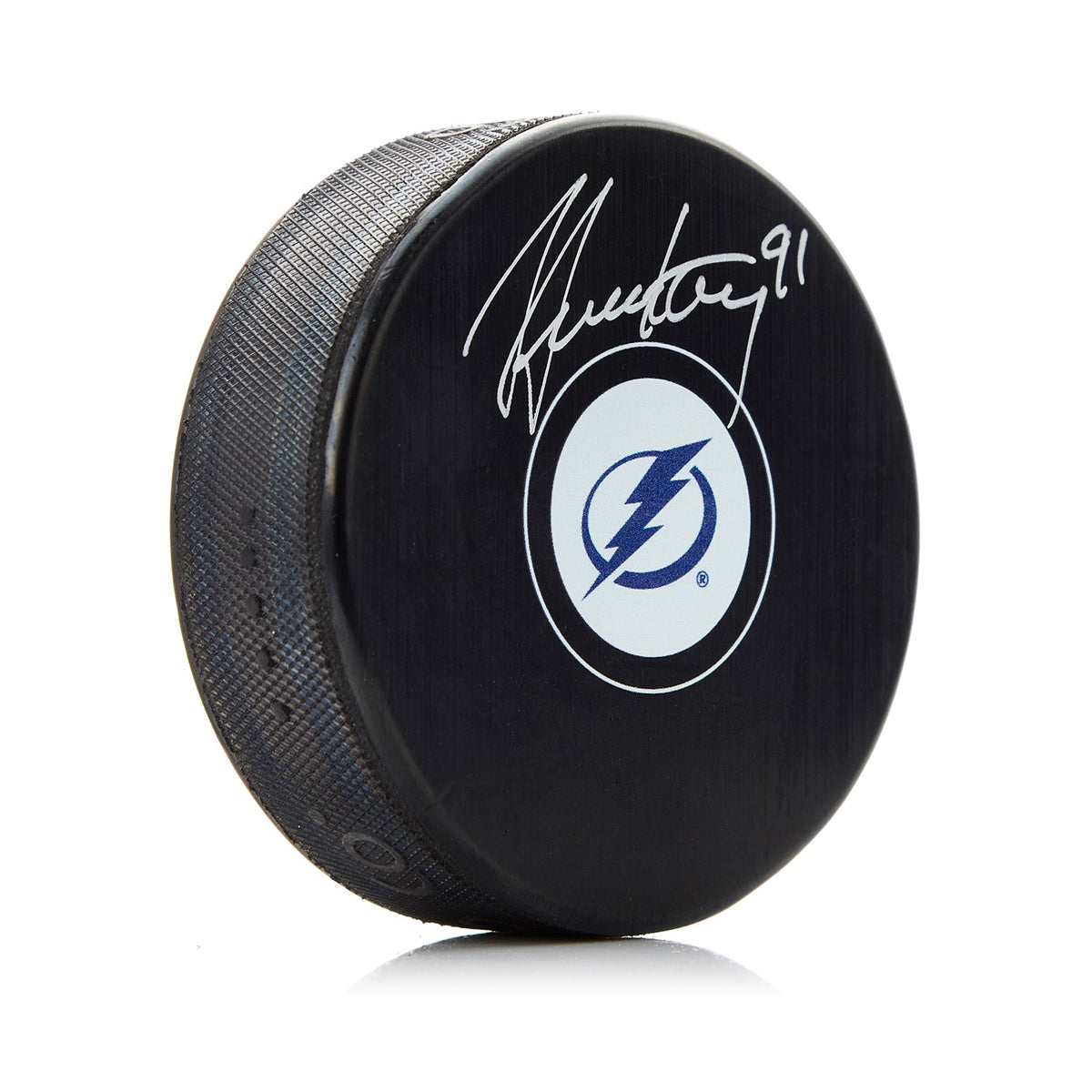 Steven Stamkos Autographed Tampa Bay Lightning Hockey Puck product image 1, provided for visual reference and product detail