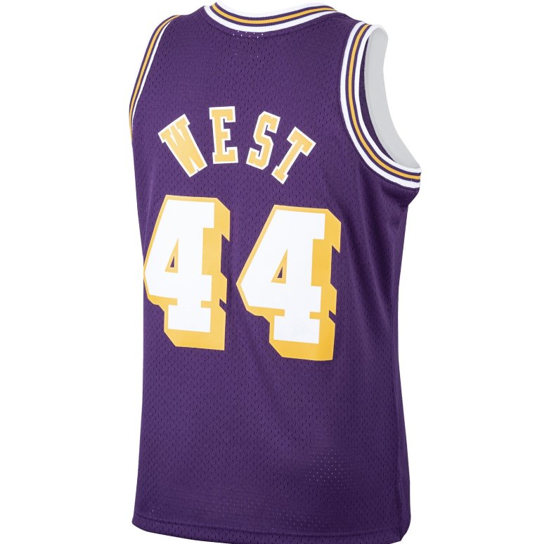 Jerry West Los Angeles Lakers Mitchell & Ness 1971-72 Hardwood Classics Swingman Player Jersey - Purple for Men product