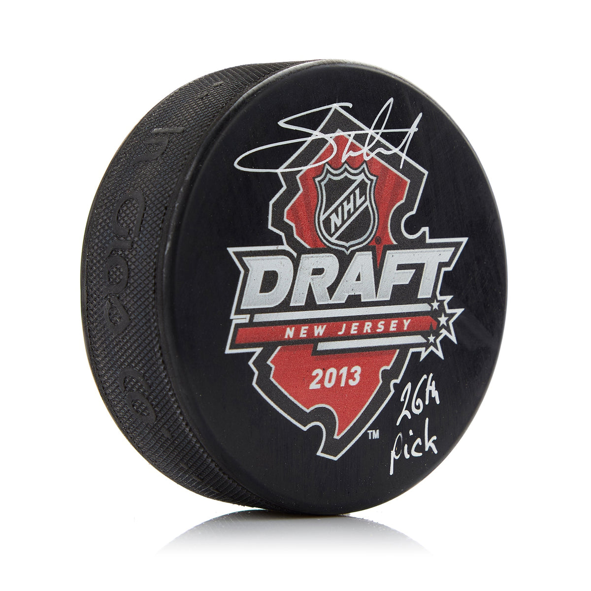 Shea Theodore Signed 2013 NHL Entry Draft Puck with 26th Pick Note product image 1, provided for visual reference and