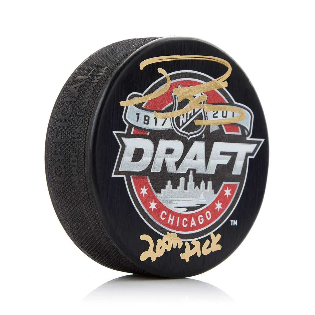 Robert Thomas Signed 2017 NHL Entry Draft Puck with 20th Pick Note product image 1, provided for visual reference and