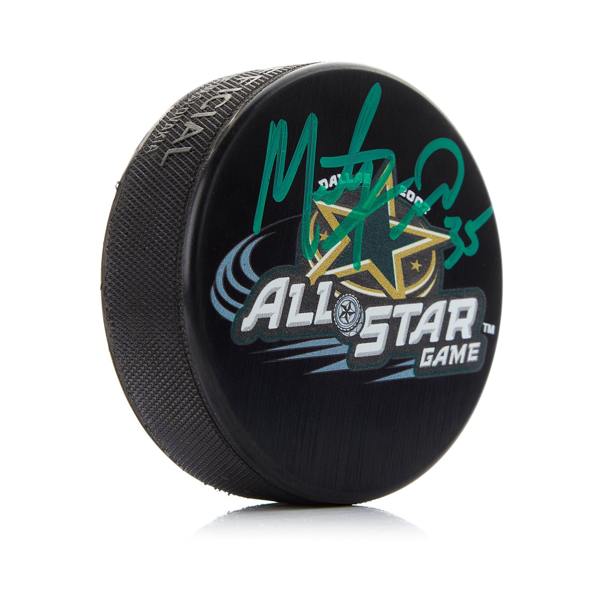 Marty Turco Autographed 2007 NHL All-Star Game Puck product image 1, provided for visual reference and product detail review