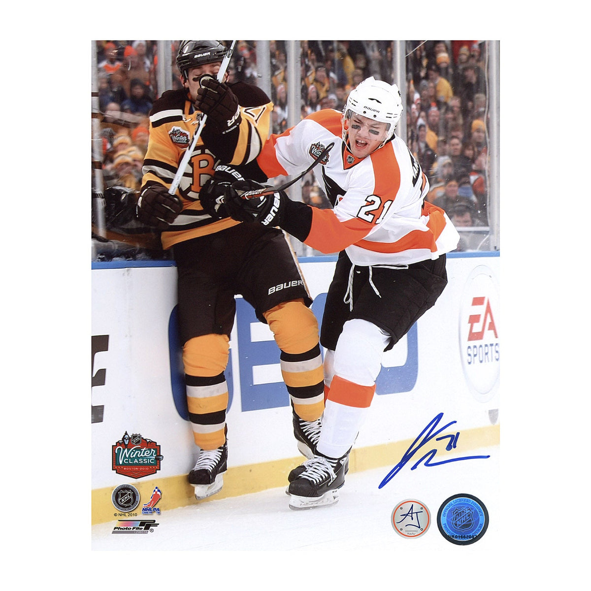 James van Riemsdyk Signed Philadelphia Flyers 2010 Winter Classic 8x10 Photo product image 1, provided for visual reference
