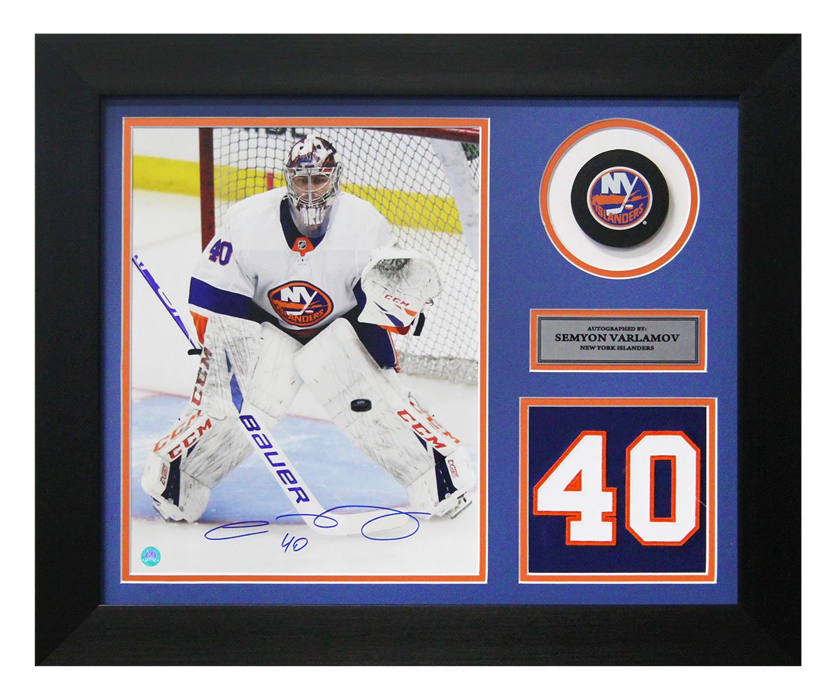 Semyon Varlamov Signed New York Islanders Game Day Number 20x24 Frame product image 1, provided for visual reference and
